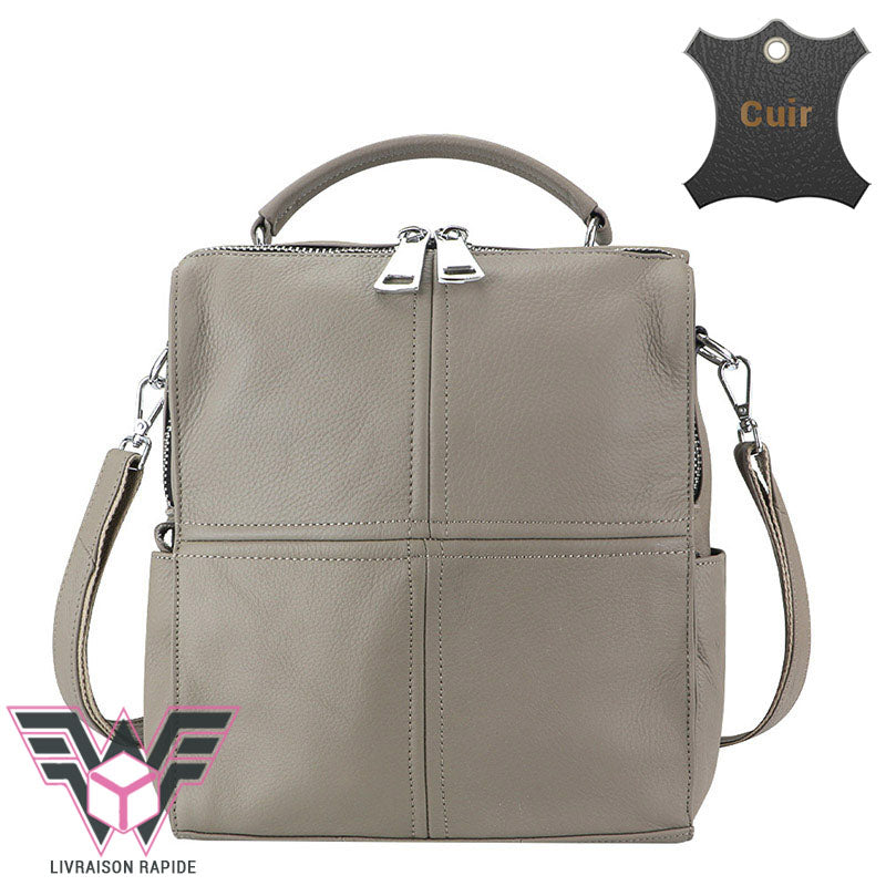 Sac à Dos Femme Convertible BESTASH – 2 En 1 Sac à Dos/bandoulière, Cuir Synthétique, Taille 38x35x12 Cm, Bleu Marine