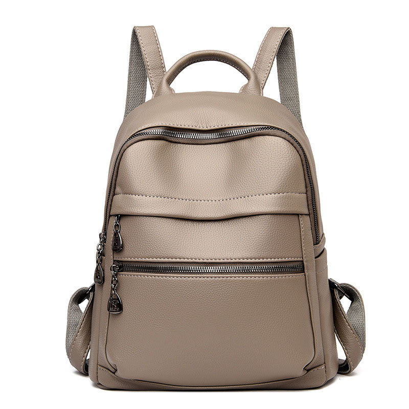 Sac à Dos Femme Léger NICOLE & DORIS - 10L, Nylon Imperméable, Poches Antivol - Pour Travail, Voyage, École (Kaki)