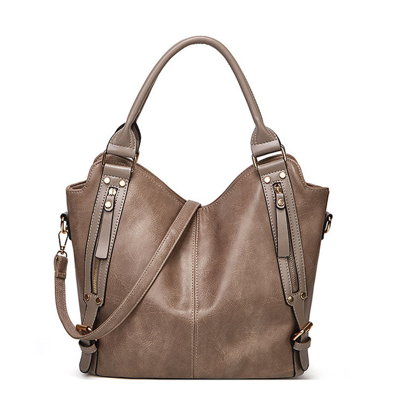 Borsa A Tracolla Clara G396 In Vera Pelle - Stile Vintage, Misura Media 33x22 Cm, Perfetta Per Tutti I Giorni