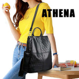 sac à dos femme antivol noir porté Athena