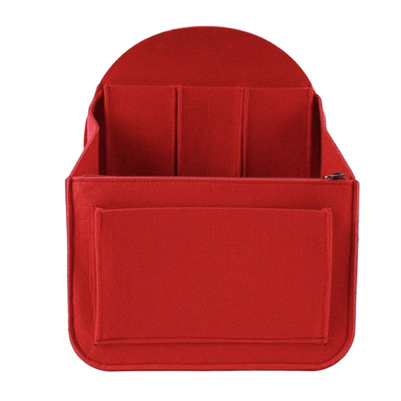 Organiseur Sac à Main CREATCABIN - Insert Portefeuille Rouge Microfibre - 22x8 Cm - Avec Anneaux D Pour Chaîne - 4