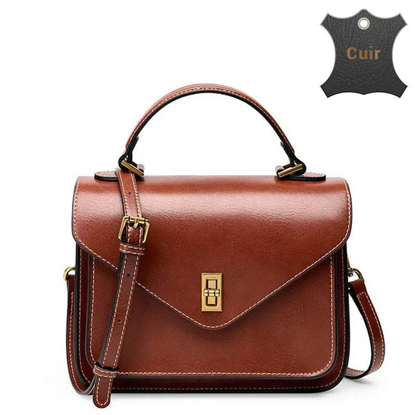 Elena Grand Sac Cuir Helena Sac à Main Bandoulière Femme Cuir