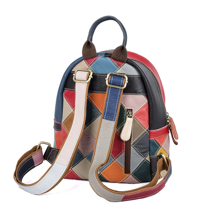 Petit Sac à Dos Femme Antivol PU Cuir - Mini Sac Bandoulière Étanché Multifonction Voyage École Ados Fille Original