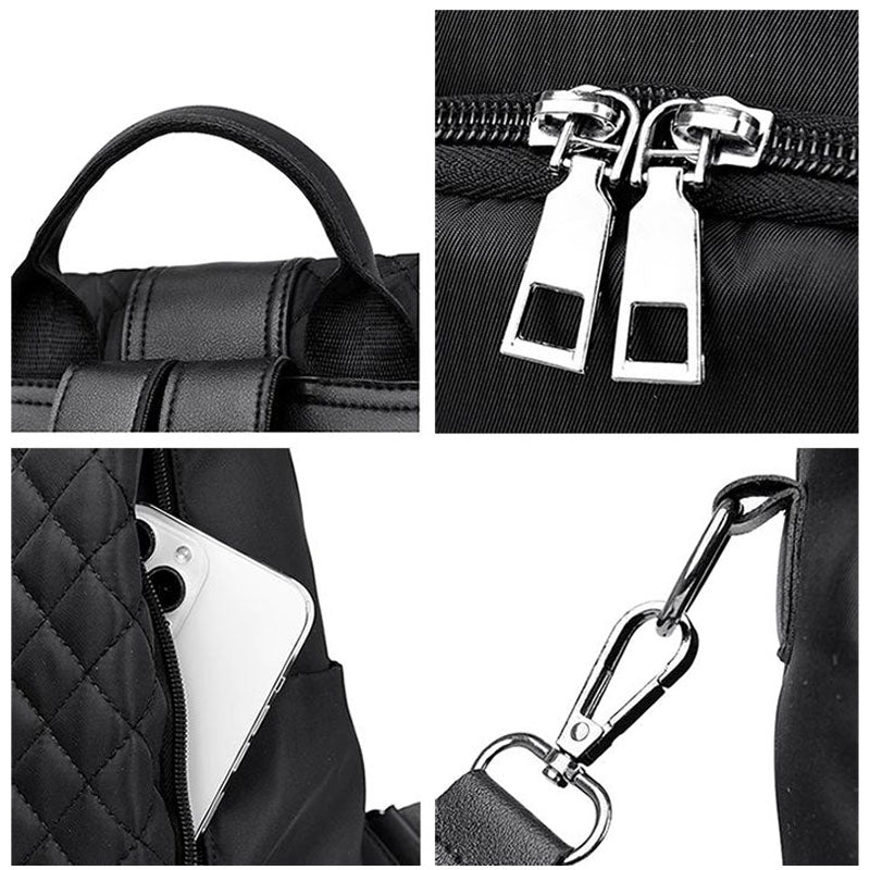 Sacs À Main Portés Dos Femme Loisir Sac De Voyage Et Sport, Noir Antivol Toile Cartable Fille